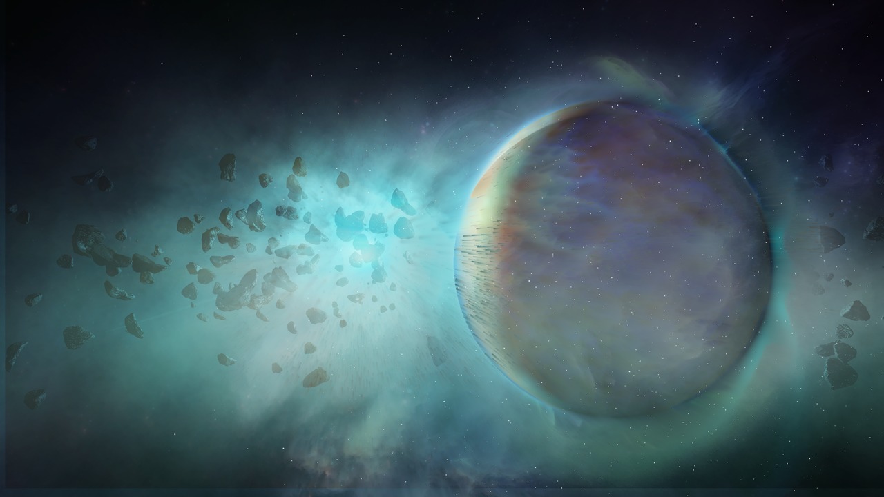 原始惑星系円盤で進む惑星形成の想像図2